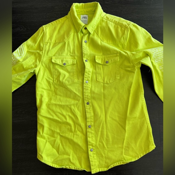 Zara DNWR Neon Yellow Shirt - Picture 1 of 6